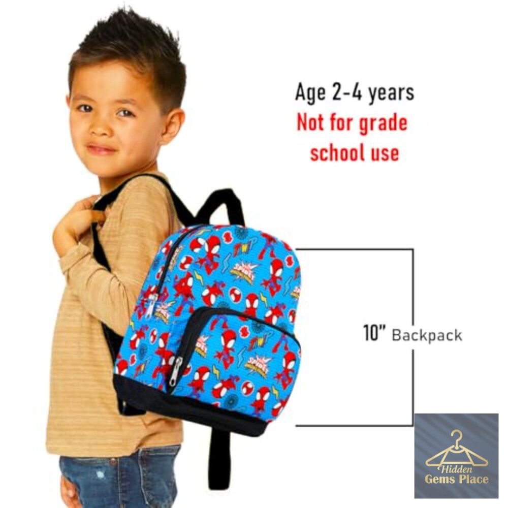 Spiderman Mini Backpack 10" Adjustable Straps Can… - image 6
